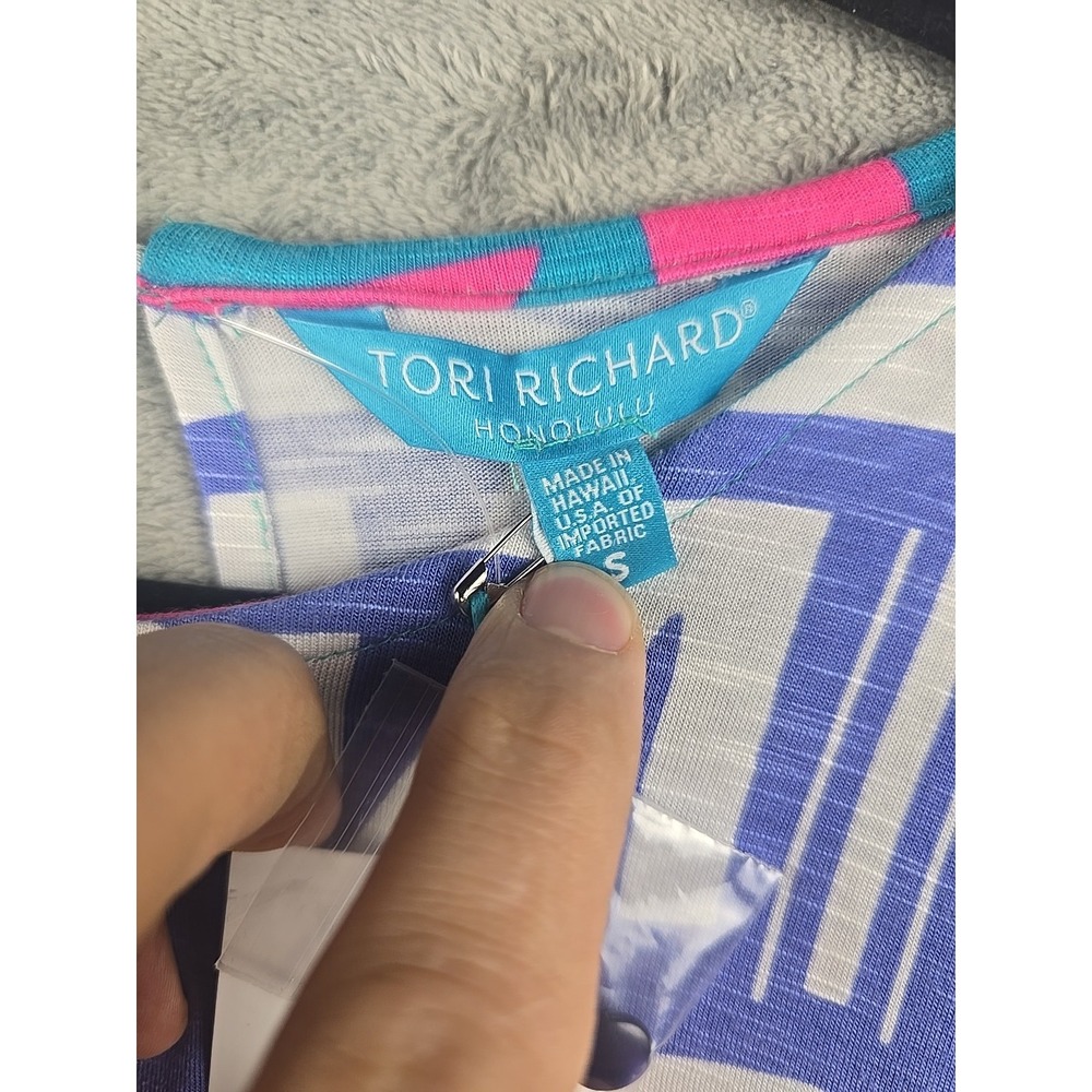 Tori Richard Honolulu Dress Small Isla Lobos Karley Tropical Summer Stretch NWT - Picture 4 of 9